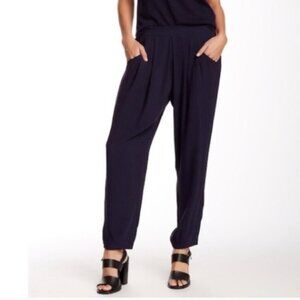 Eileen Fisher Silk Slouchy Ankle Pants, Black, Size M